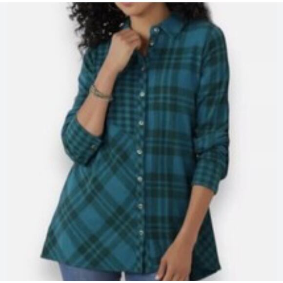 Soft Surroundings size PM petite medium heavy knit button down top - Picture 1 of 4